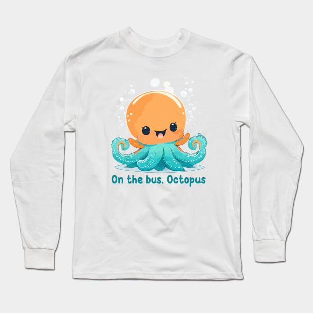 On the bus, Octopus Long Sleeve T-Shirt by JessCrafts